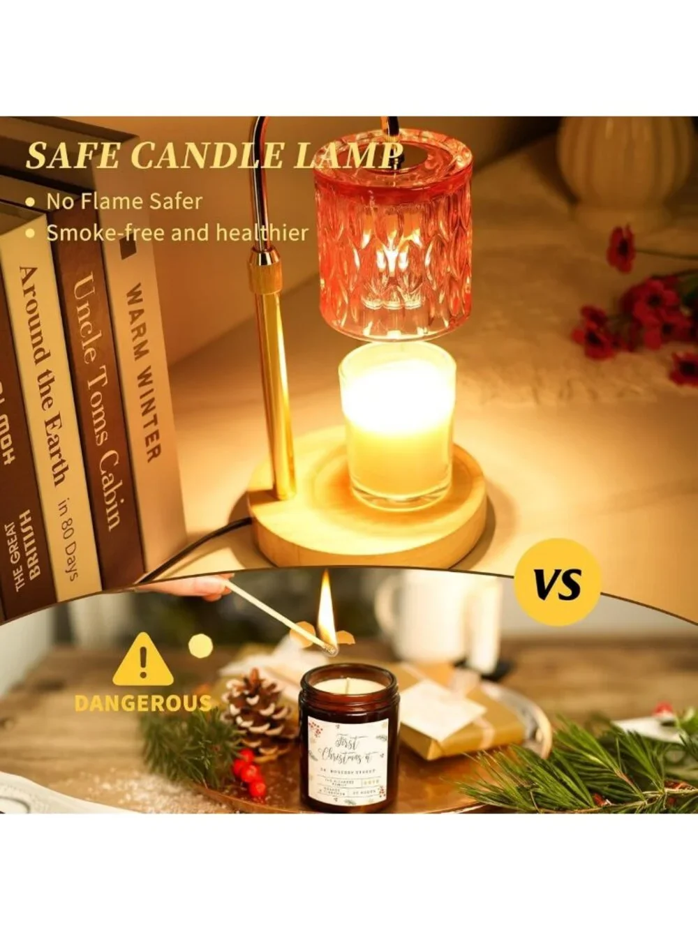 Stylish Pink Candle Warmer Lamp with Timer - Perfect Birthday Gift & Home Decor